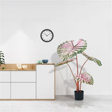 Garvee 2.9FT Artificial Caladium Plant Light Pink Fake Taro in Pot Indoor/Outdoor Floor Decor 90cm