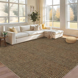 Garvee Boho Rugs for Living Room 6x9 ft, Washable Area Rug for Bedroom Soft Ultra Thin Large Indoor Floor Carpet, Waffle Print Non-Slip Area Rugs for Dining Room Bedroom Living Room, Brown - Brown