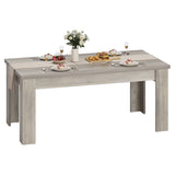 Garvee Dining Table for 4-6, Rectangular Dining Table, Dining Room Table, Kitchen Table with Large Table Top, Dinner Table, Farmhouse Dining Table for Dining Room, Kitchen, Living Room, Gray - Gray