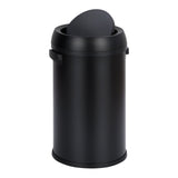 Garvee 65 Liter/17 Gallon Trash Can, Stainless Steel Outdoor Garbage Can with Swing Lid, Commercial Grade Heavy Duty Cylindrical Rubbish Bin for Home Office Restaurant, Black - Matte Black