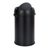 Garvee 65 Liter/17 Gallon Trash Can, Stainless Steel Outdoor Garbage Can with Swing Lid, Commercial Grade Heavy Duty Cylindrical Rubbish Bin for Home Office Restaurant, Black