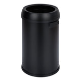 Garvee 65 Liter/17 Gallon Open Top Trash Can, Stainless Steel Outdoor Garbage Can, Commercial Grade Heavy Duty Cylindrical Rubbish Bin for Home Office Restaurant, Black - Matte Black