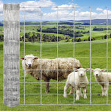 Garvee Farm Fence 4x328ft Heavy Galvanized Goat Fence, Cattle Fence, Deer Fence, Heavy Zinc Coating Hog Wire Fencing for Yard Livestock Animals Protection - Silver