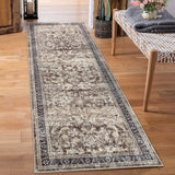 Garvee Runner Rug 2x6 Soft Vintage Floral Washable Non-Slip Kitchen Runner Low Pile Brown/Taupe - Brown & Taupe