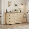 Garvee 6-Drawer Tall Boho Dresser with Curved Legs, Rattan Accents, and Freestanding Storage