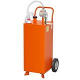 Garvee 35 Gallon Fuel Caddy,Fuel Storage Tank with Manual Transfer Pump,Gasoline Diesel Fuel Container for Cars, Lawn Mowers, ATVs, Boats, More, Orange - Orange