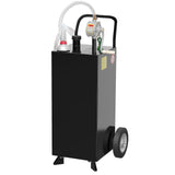 Garvee 30 Gallon Fuel Caddy Portable Gas Caddy With Rotary Hand Pump Wheels For Boat ATV Car Motorcycle Black - Black