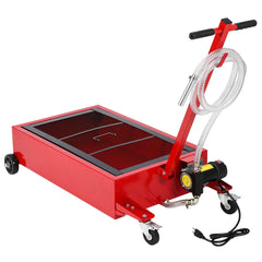 Garvee 20 Gallon Electric Oil Drain Pan with 110V Pump & 8 Ft Hose, Low Profile & T Folding Handle Oil Drain Cart for Truck Cars SUVs
