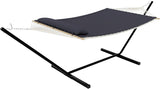 Garvee Double Hammock with Stand – 2 Person 350lbs Capacity, Portable Steel Frame & Comfort Pad for Indoor/Outdoor Use (Quick Assembly) - Dark Gray
