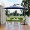 Garvee 10' Offset Patio Umbrella, Cantilever Umbrella with Easy Lift & Tilt Adjustment, 8 Ribs Sun Umbrella UV Protection, Navy Blue