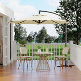 Garvee 10' Offset Patio Umbrella, Cantilever Umbrella with Easy Lift & Tilt Adjustment, 8 Ribs Sun Umbrella UV Protection, Beige - Beige