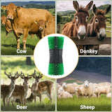 Garvee Livestock Scratch Brushes Short Single Cow Brush for Grooming Flexible Durable Stiff Bristles Black - Blue And Yellow (2 Pieces)