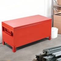 Garvee Steel Truck Bed Toolboxes 36'' Heavy Duty Aluminum Jobsite Storage Box Burgundy