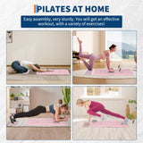 Garvee Folding Pilates Reformer Lightweight Foldable Pilates Floor Reformer Board Small Home Use Durable Polypropylene - Pink
