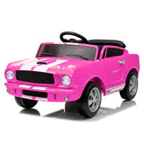 Garvee Ride - P Series: 12V Kids Ride On Car Shelby GT350 Electric Vehicle with Remote Control, LED Lights, Music, USB Port, 2 Speeds, Pink for Outdoor Fun - Pink