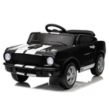 Garvee Ride - P Series: 12V Kids Ride On Car Shelby GT350 Electric Vehicle with Remote Control, LED Lights, Music, USB Port, Safety Harness, Black for Outdoor Play - Black