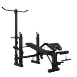 Garvee Adjustable Olympic Weight Bench Set with Rack for Strength Training, 7 In 1 Multi-Function Workout Bench, 900LBS Capacity, Black - Black-Weight Bench-2