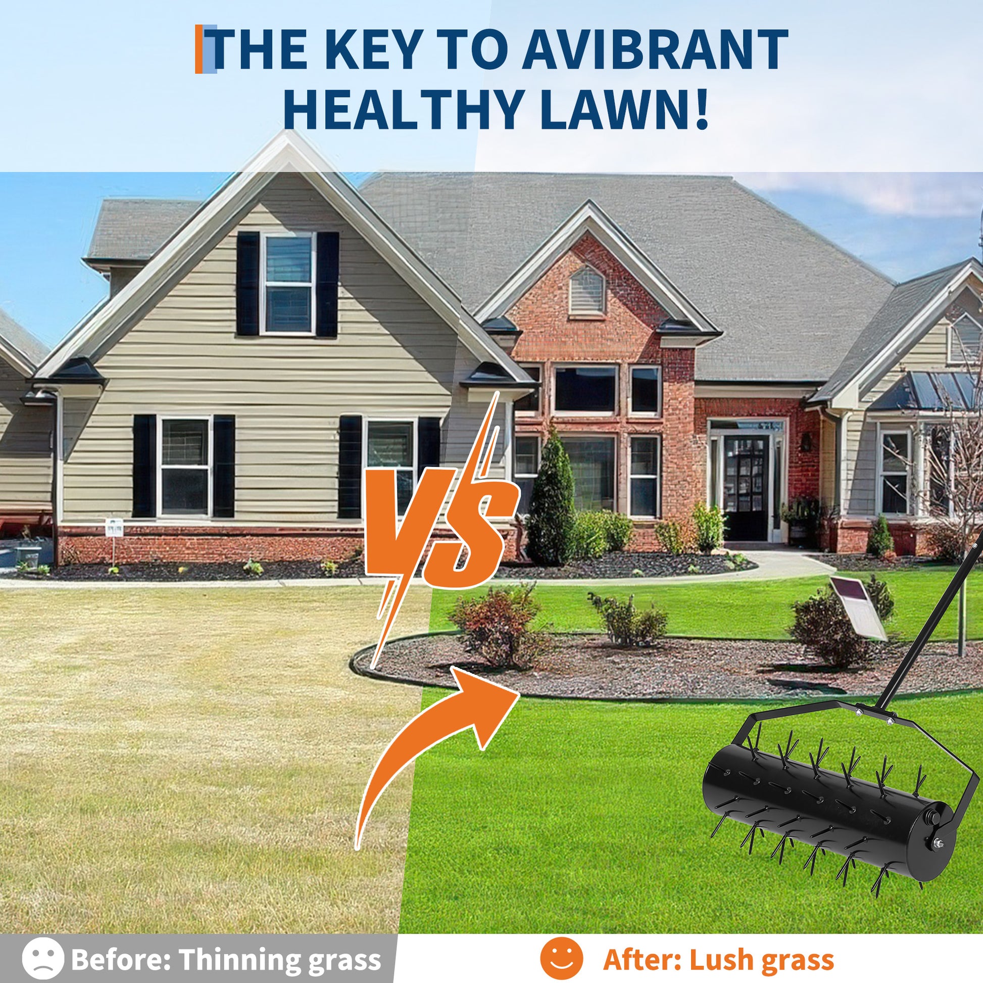 Deep spike aeration for healthier lawn growth