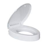Garvee Elongated Elevated Toilet Seat with Slow Close Hinges for Enhanced Accessibility, Quick-Attach, Durable Plastic, White - White