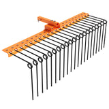 Garvee Heavy Duty Pine Straw Rake for Lawn Tractors, ATV/UTV – Powder-Coated Steel, 2" Receiver Compatibility, Perfect for Hay, Pine Needles, Lawn Debris – 60 Inches - Orange