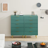 Garvee 5 Drawer Dresser Modern Green Fluted Wood Chest of Drawers Storage Organizer for Bedroom Living Room Entryway 30x18x48 in