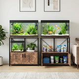 Garvee 40-50 Gallon Fish Tank Stand With Storage Cabinet For Fish Lovers Brown 36.61"L x 18.9"W - Brown
