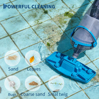 Garvee Handheld Pool Vacuum Cordless Rechargeable Cleaner for Above & In-ground Pools 1.3L Dust Box Blue
