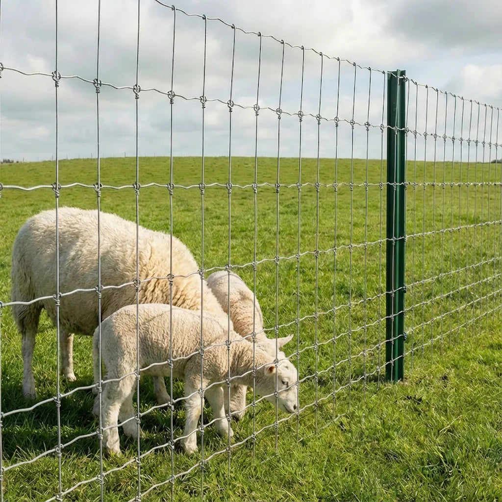 Garvee Farm Fence 4x328ft Heavy Galvanized Goat Fence, Cattle Fence, Deer Fence, Heavy Zinc Coating Hog Wire Fencing for Yard Livestock Animals Protection