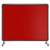 Garvee 8 X 6 FT Vinyl Welding Screen with Frame, Flame-Resistant PVC Welding Curtain with Lockable Swivel Wheels, Transparent Welding Screen Panel for Welding Safety, Red