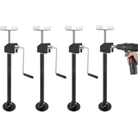 Garvee RV Stabilizer Jacks – Electric Trailer Jack Set (Supports 5000 lbs) with Flat Top Support Blocks, Adjustable 21.06"-34.25", Heavy-Duty Camper Stabilizer (Set of 4)