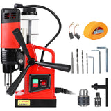 Garvee Magnetic Drill Press - 1300W 810RPM Portable Mag Drill, Magnetic Core Drilling Machine for Metal Working, Industrial Home Improvement - Red+Black