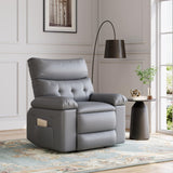 Garvee Oversized Wide Massage Recliner Chair, PU Leather Large Manual Recliner for Adults, Ultimate Comfort Lazy Boy with 1.5X Sponge Filling and Easy Recline Mechanism for Relaxation, Grey - Grey