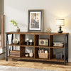 Garvee Console Table, Rustic 3 Tier Sofa Table Behind Couch, Industrial Metal Entryway Table with Storage Shelf, Farmhouse Wooden Foyer Hallway Table for Entry Living Room,Retro Brown