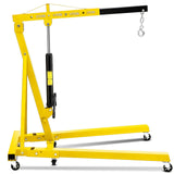 Garvee Engine Hoist Cherry Picker 2 Ton Hydraulic Shop Crane Yellow, Collapsible Frame, 360° Swivel Casters, Adjustable Boom - Yellow