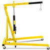 Garvee Engine Hoist Cherry Picker 2 Ton Hydraulic Shop Crane Yellow, Collapsible Frame, 360° Swivel Casters, Adjustable Boom
