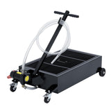 Garvee 20GAL Oil Drain Pan with 12V 180W Electric Pump, Metal Cart, 8FT Hose, Folding Handle, Wheels, for Cars SUVs Trucks Buses RVs, Black - Black-Electric-12V