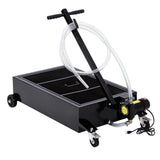 Garvee Low Profile Oil Drain Pan 20-Gallon with 180W Electric Pump, Folding Handle, Carbon Steel, 8FT Hose, Wheels - Cars, SUVs, Trucks - Black-Electric-110V