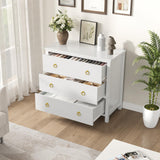 Garvee 3 Dresser for Bedroom, 29" Tall Dresser, Modern Tall Drawer Dresser with Storage, Wooden Closet Dressers Chest of Drawers Freestanding for Bedroom, Nursery, Living Room, White - 
