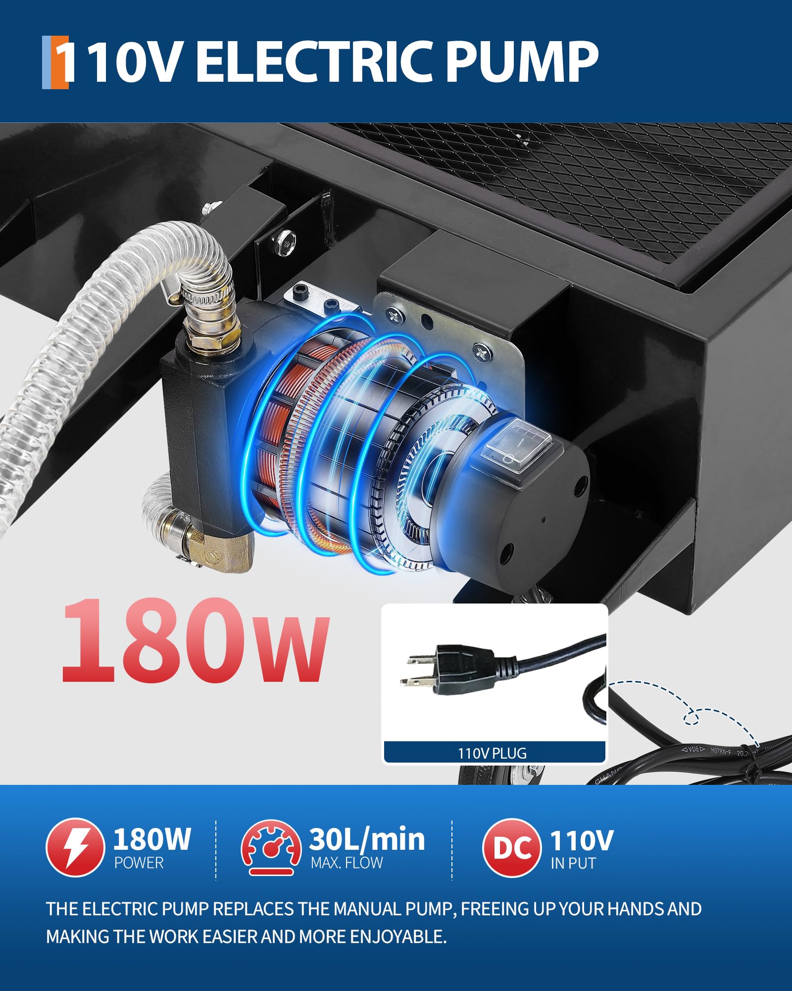 110V 180W electric pump for oil drain pan