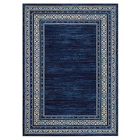 Tapis Lavable Géométrique Garvee 9x12, Tapis Doux Moderne Antidérapant pour Salon, Chambre, Salle à Manger, Crèche, Bleu