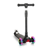 Garvee Kids 3 Wheel Kick Scooter for Boys & Girls Ages 3-10, Adjustable Handlebar, Lightweight Aluminum, Non-Slip Deck, Pink, Outdoor Play - Black - Black