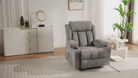 Fauteuil inclinable Garvee, largeur d'assise 24", canapé inclinable manuel avec massage et chaleur, fauteuil à bascule confortable surdimensionné avec poches latérales, poches avant et porte-gobelet pour le salon, gris