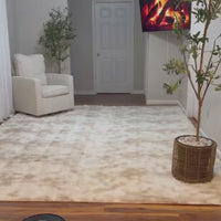 Garvee Fluffy & Sheepskin Light Coffee 9x12 Shag Fuzzy Rug, Soft Plush Carpet for Living Room Bedroom Decor