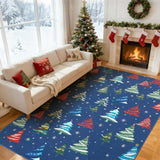 Garvee Christmas Tree Motif Area Rug - Washable Soft Low Pile Non-Slip Carpet, Ideal for Living Room, Bedroom, Dining Room - Holiday Home Decor - Blue, 9x12ft (274x366cm) - Green
