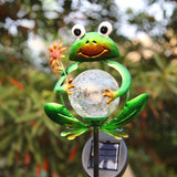 Garvee Solar Powered Metal Frog Rain Gauge Stake – Waterproof Decorative Lawn & Patio Ornament – Auto On/Off Outdoor Yard Accessory – Warm White F5 Lamp Beads – 600mAh Battery