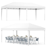 Garvee Heavy Duty 10x20ft Pop Up Canopy Tent – Commercial Outdoor Shelter, 3 Adjustable Heights, 420D Fabric, Easy Setup, Carry Bag – Ideal for Parties, Patio, Beach, White (US Market YS)