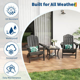 Garvee Weatherproof HDPE Adirondack Patio Chair – Realistic Wood Grain, Ergonomic, UV Resistant, Easy Clean Outdoor Garden Deck Seating – Black, 1 Chair/Box - Brown (2 Sheets/Box)