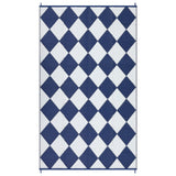 Garvee Reversible Waterproof Outdoor Rug – Plastic Straw Area Carpet, Easy to Clean, UV-Resistant, with Carry Bag, Modern Patio Mat for RV, Camping, Deck, Balcony, Beach, Backyard – Navy Blue – 8x10ft (244x305cm) USA - Dark Blue