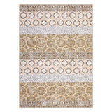 Garvee Boho Area Rug – Soft Washable Low-Pile Carpet, Neutral Coffee Brocade Floral, Collapsible Non-Slip Mat for Bedroom, Living Room, Nursery, Modern Decor – 5x7ft Coffee, United States Storage - Rice