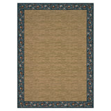 Garvee Modern Washable Area Rug – Soft Low Pile, Floral Edge, Non-Slip, Mark Resistant, Collapsible Carpet for Living Room, Bedroom, Dining Room – Navy Blue, 9x12ft (274x366cm), USA - Rice
